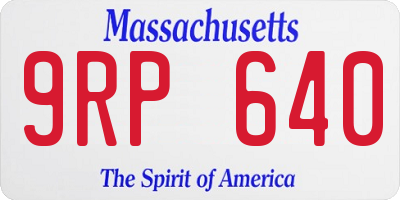 MA license plate 9RP640