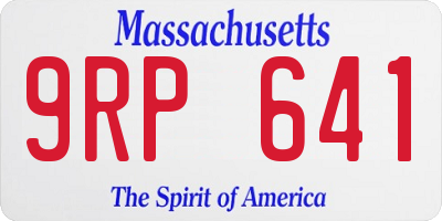 MA license plate 9RP641