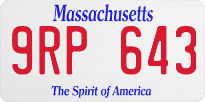 MA license plate 9RP643