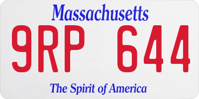 MA license plate 9RP644