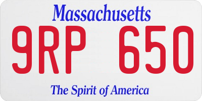 MA license plate 9RP650