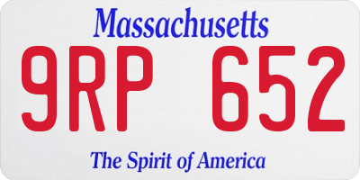 MA license plate 9RP652