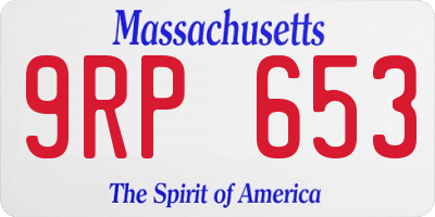 MA license plate 9RP653