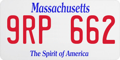 MA license plate 9RP662