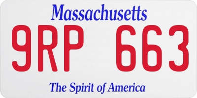 MA license plate 9RP663