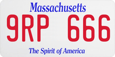 MA license plate 9RP666