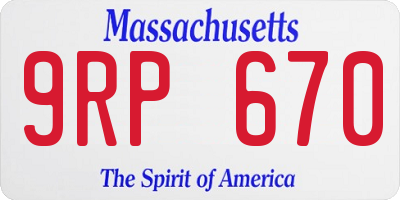 MA license plate 9RP670