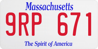 MA license plate 9RP671