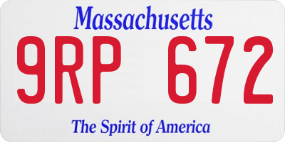 MA license plate 9RP672