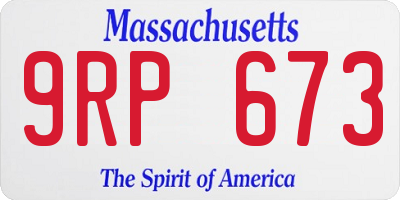 MA license plate 9RP673
