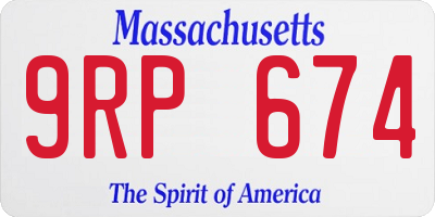 MA license plate 9RP674