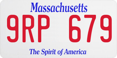 MA license plate 9RP679