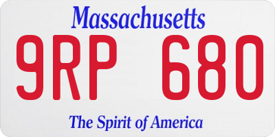 MA license plate 9RP680