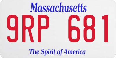 MA license plate 9RP681