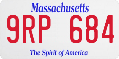 MA license plate 9RP684