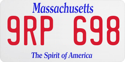 MA license plate 9RP698