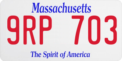 MA license plate 9RP703