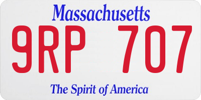 MA license plate 9RP707