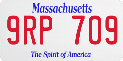 MA license plate 9RP709