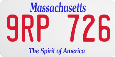 MA license plate 9RP726