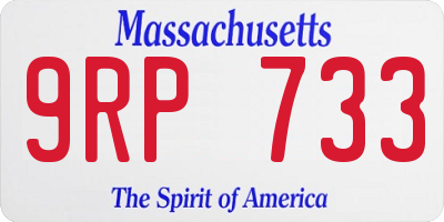 MA license plate 9RP733
