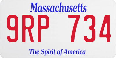 MA license plate 9RP734