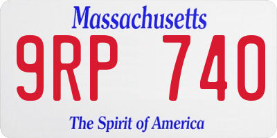 MA license plate 9RP740