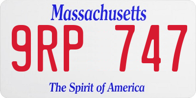 MA license plate 9RP747