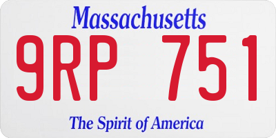 MA license plate 9RP751