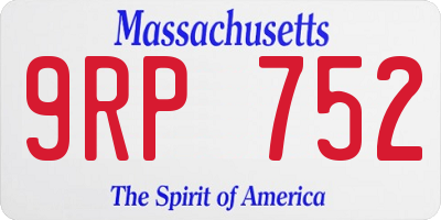 MA license plate 9RP752