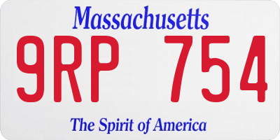 MA license plate 9RP754