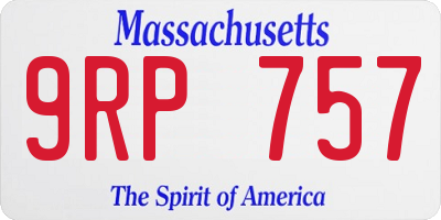 MA license plate 9RP757