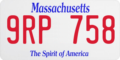 MA license plate 9RP758