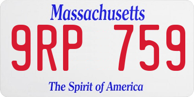 MA license plate 9RP759