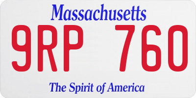 MA license plate 9RP760