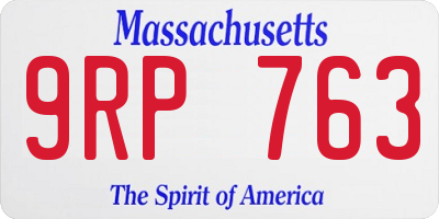 MA license plate 9RP763