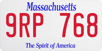 MA license plate 9RP768