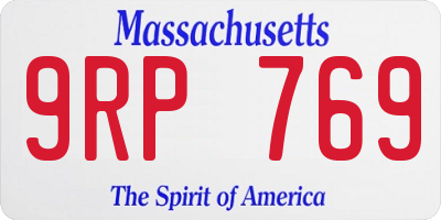 MA license plate 9RP769