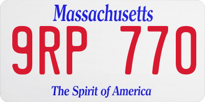 MA license plate 9RP770