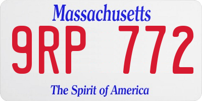 MA license plate 9RP772