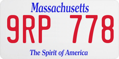 MA license plate 9RP778
