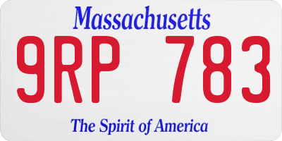 MA license plate 9RP783