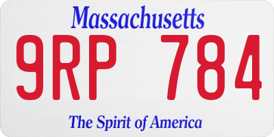 MA license plate 9RP784