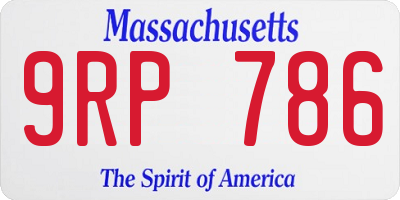 MA license plate 9RP786