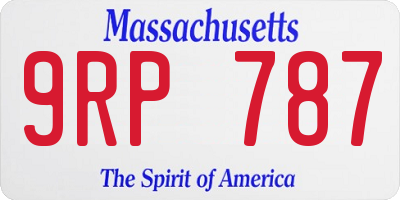 MA license plate 9RP787