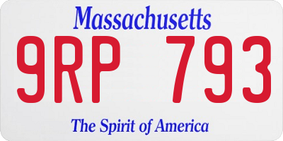 MA license plate 9RP793