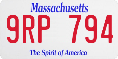 MA license plate 9RP794