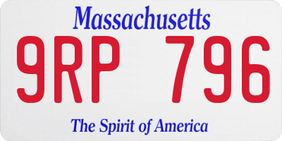 MA license plate 9RP796