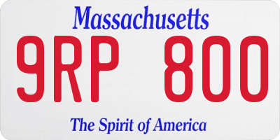 MA license plate 9RP800