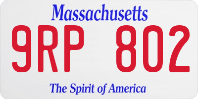 MA license plate 9RP802